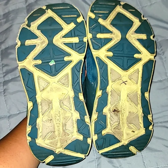 Hoka Teal and Yellow Athletic Shoes - Picture 4 of 6